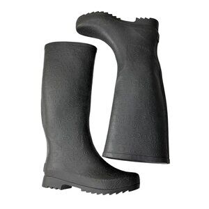 Ugg Womens Wilshire Logo Tall Rain Boots 7 Charcoal Grey Rubber 3386